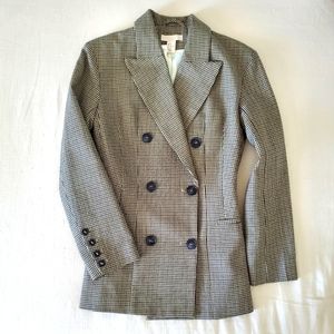 H&M trend fitted houndstooth blazer